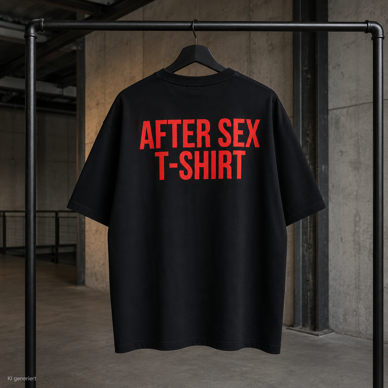 AFTER SEX T-SHIRT – Schwarzes Oversize T-Shirt Unisex mit rotem Backprint | Statement Shirt Streetwear Bio-Baumwolle
