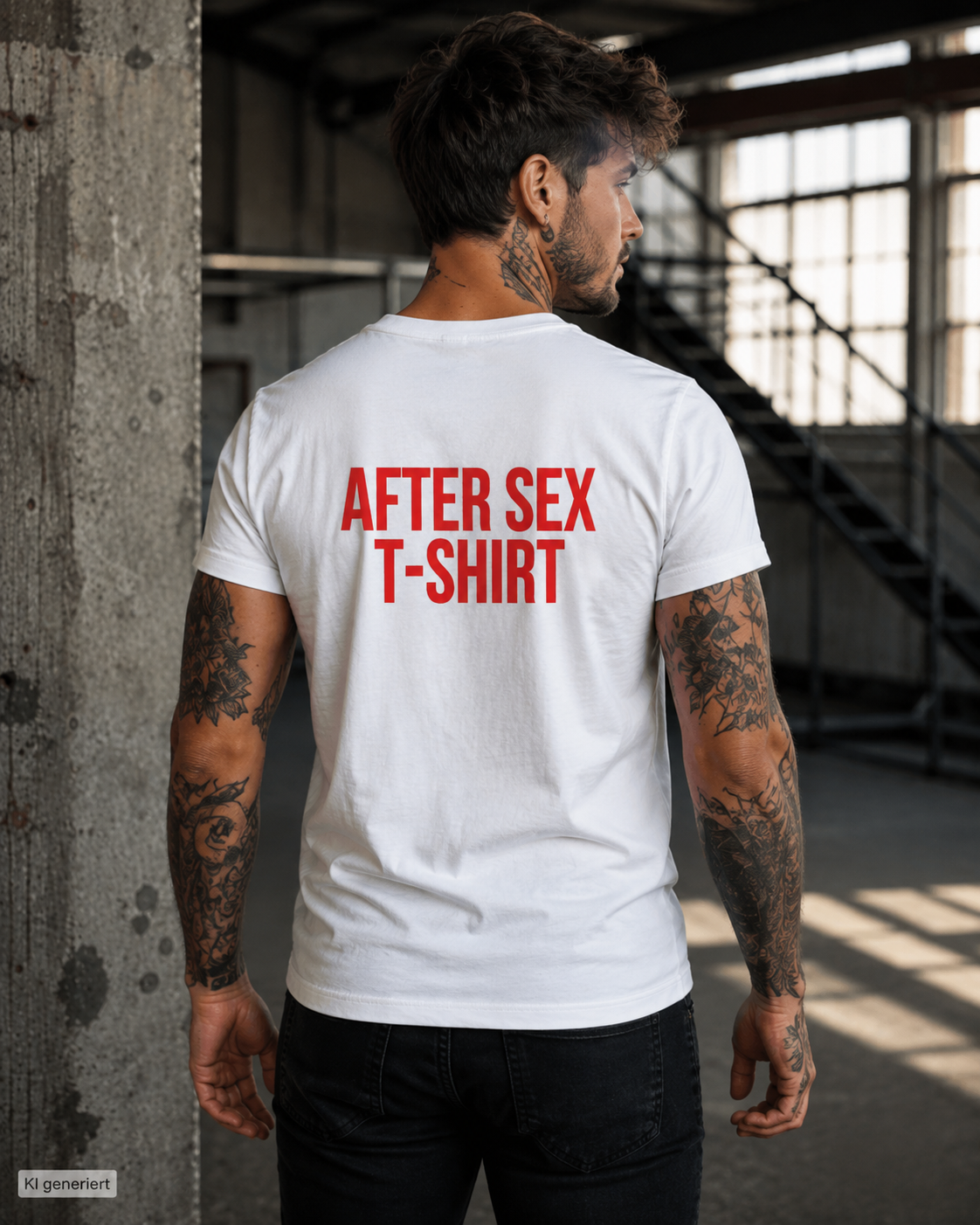 AFTER SEX T-SHIRT – Weißes Regular Fit T-Shirt Unisex mit rotem Backprint | Statement Shirt Streetwear S–5XL