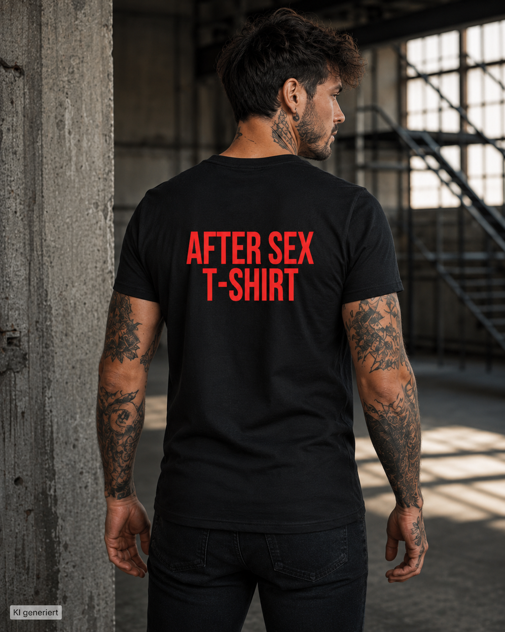 AFTER SEX T-SHIRT – Schwarzes Regular Fit T-Shirt Unisex mit rotem Backprint | Statement Shirt Streetwear S–5XL