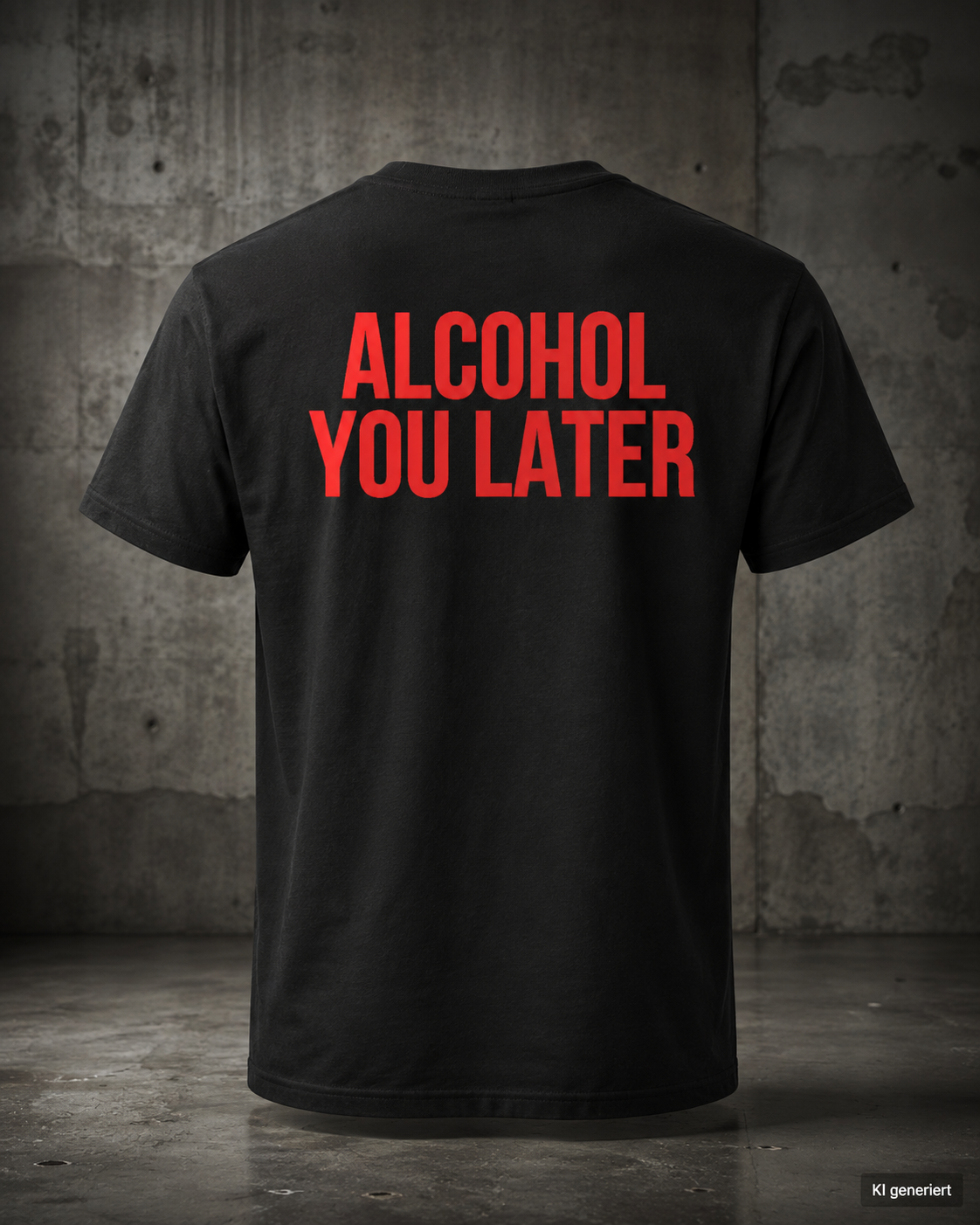 ALCOHOL YOU LATER – Weißes Regular Fit T-Shirt Unisex mit rotem Backprint | Statement Shirt Streetwear S–5XL
