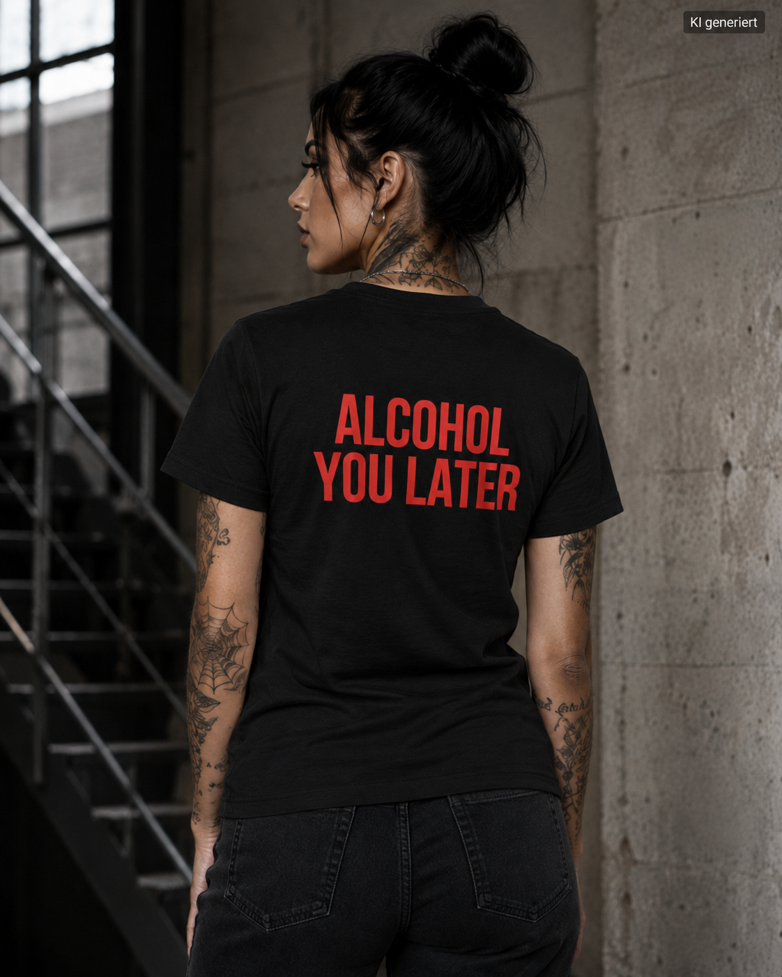 ALCOHOL YOU LATER – Weißes Regular Fit T-Shirt Unisex mit rotem Backprint | Statement Shirt Streetwear S–5XL
