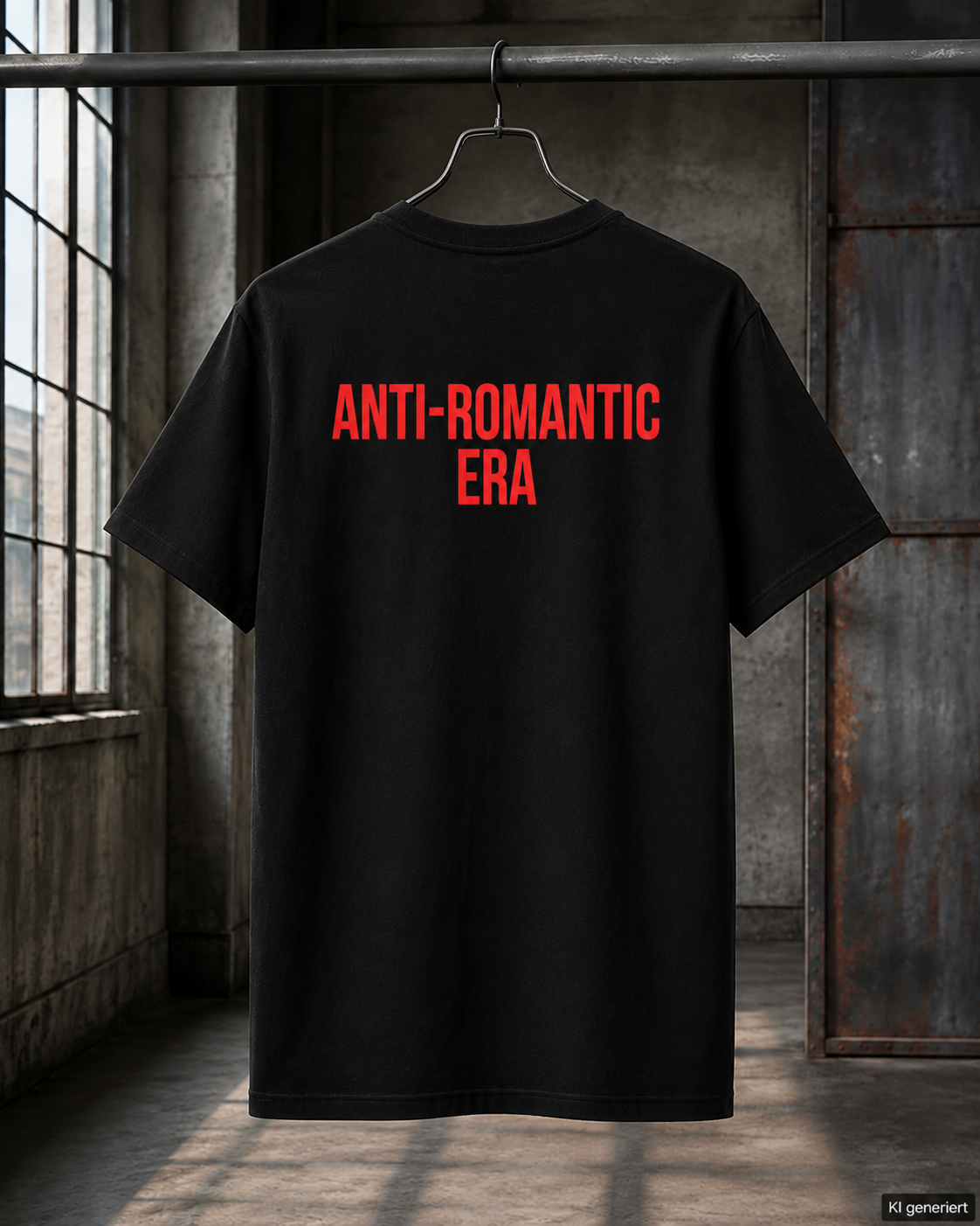 ANTI-ROMANTIC ERA – Weißes Regular Fit T-Shirt Unisex mit rotem Backprint | Statement Shirt Streetwear S–5XL
