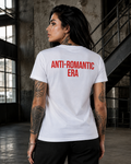 ANTI-ROMANTIC ERA – Weißes Regular Fit T-Shirt Unisex mit rotem Backprint | Statement Shirt Streetwear S–5XL