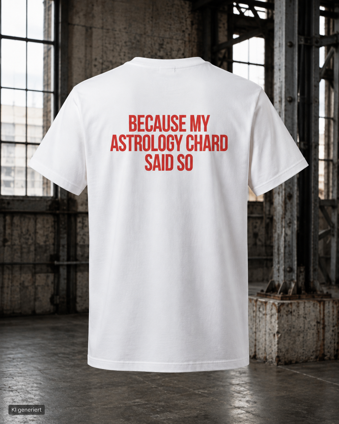BECAUSE MY ASTROLOGY CHARD SAID SO – Weißes Regular Fit T-Shirt Unisex | Backprint Statement Shirt | Astrology Streetwear S–5XL
