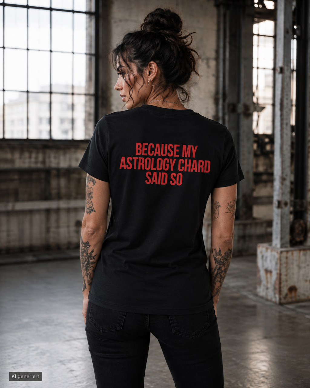 BECAUSE MY ASTROLOGY CHARD SAID SO – Weißes Regular Fit T-Shirt Unisex | Backprint Statement Shirt | Astrology Streetwear S–5XL