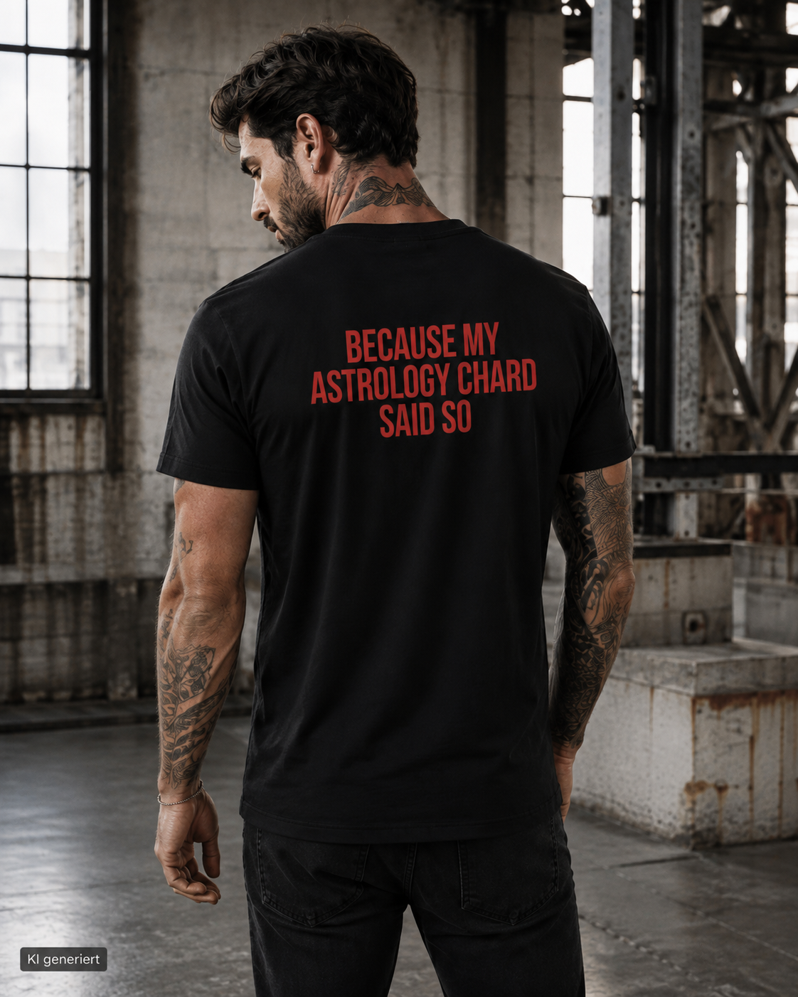 BECAUSE MY ASTROLOGY CHARD SAID SO – Weißes Regular Fit T-Shirt Unisex | Backprint Statement Shirt | Astrology Streetwear S–5XL