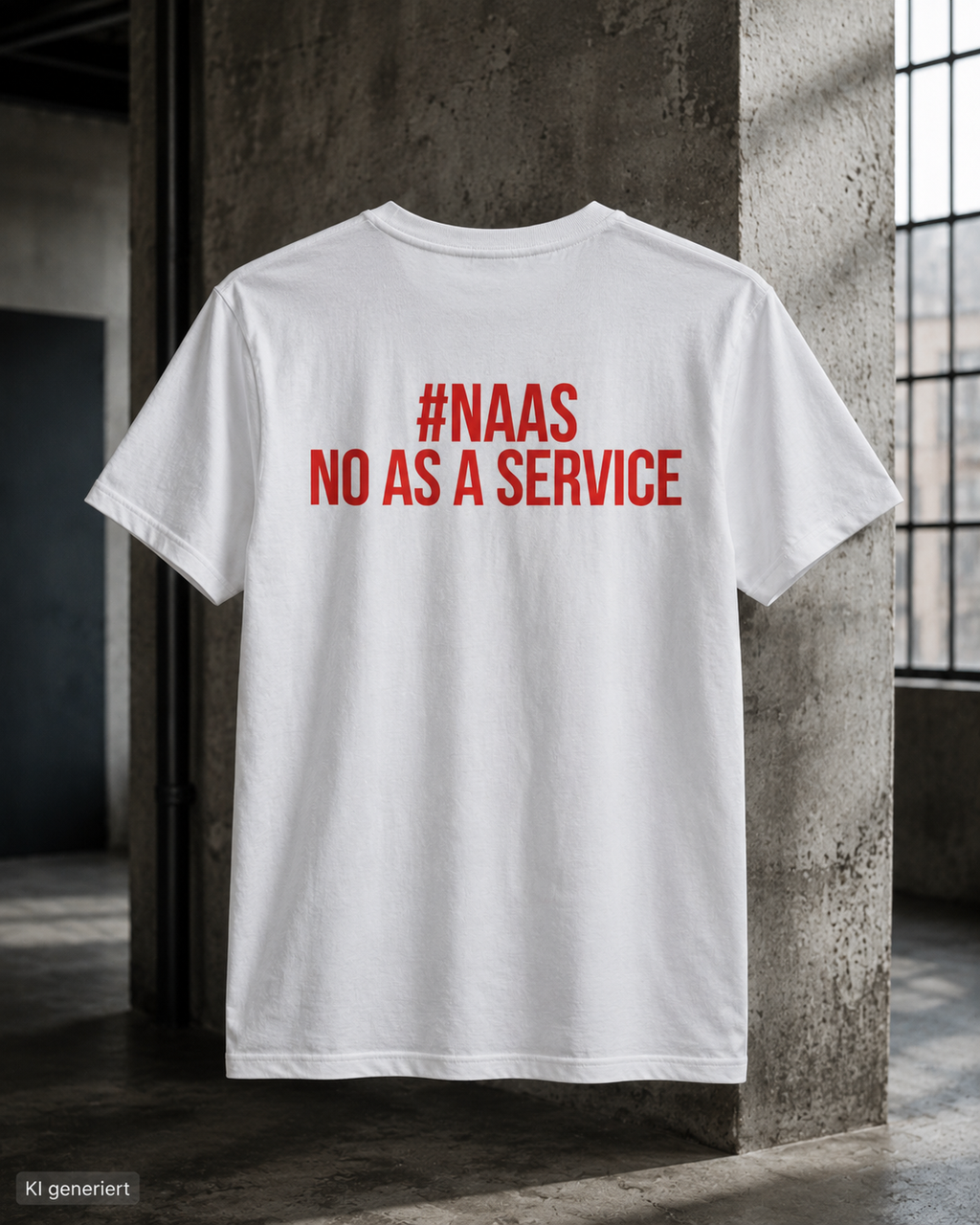 #NAAS – NO AS A SERVICE – Schwarzes Regular Fit T-Shirt Unisex mit rotem Backprint | Statement Shirt Streetwear S–5XL